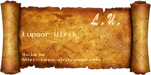 Lupsor Ulrik névjegykártya